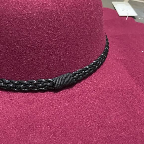 BP. Burgundy Scalloped Wide Brim Hat One Size New - Picture 4 of 5